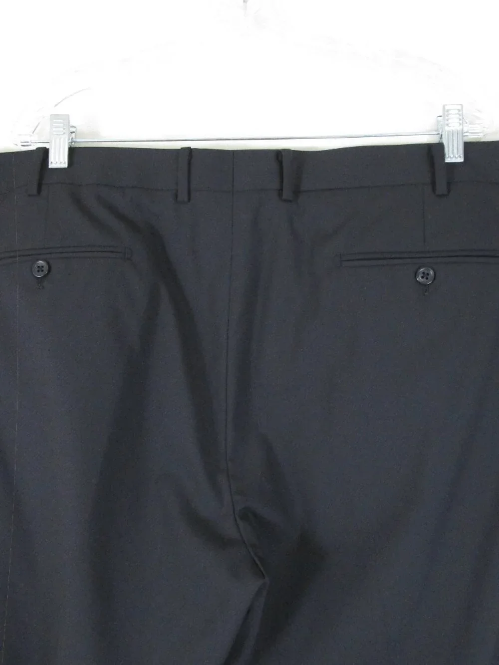 The Black Tux Mens Solid Black Wool Two Button Suit Size 50R Pants 44 X 30